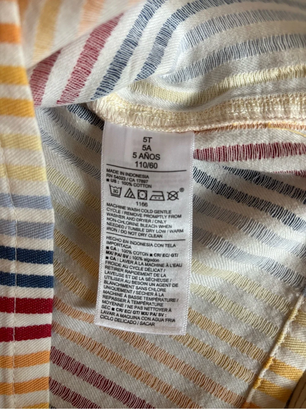 Boys Old Navy Short-Sleeve Striped Button-Down Shirt in Yellow, Red, Blue, Cream